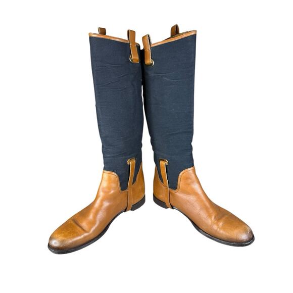 Ralph Lauren Black and Brown Over the Knee Boots - Picture 4 of 12